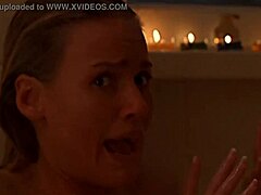 tania saulnier takes a relaxing shower scene