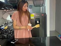uhh i just grabbed that curvy latina employee in the kitchen for a quick fuck, her big tits bouncing as i cum on her ass