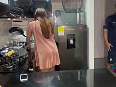 uhh i just grabbed that curvy latina employee in the kitchen for a quick fuck, her big tits bouncing as i cum on her ass