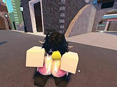 emma takes on three guys in rough gangbang with blowjobs and doggystyle pounding on roblox whorblox street
