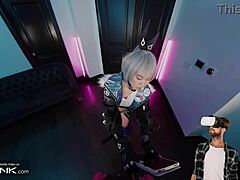 Wow, VR Conk Asian Silver Wolf Sucks Cock Deep And Fucks Hard In Honkai Star Rail Cosplay Parody!