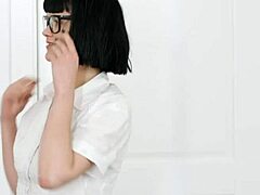 Nerdy hitchhiker Rita Lee enjoys a casual fuck with European teen blowjob, doggystyle pounding, and cumshot finish