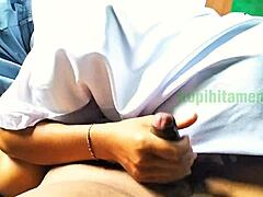 this indo siswi sma is learning to give blowjobs in amateur homemade style