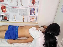 naughty nurse gives patient very hard erection with rough handling