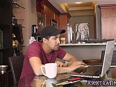 Throating Tiny 18+ Teen Rides Huge Cock Wildly!