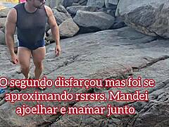 Brazilian Bodybuilder Dominates Two in Intense Outdoor Interracial Anal Action