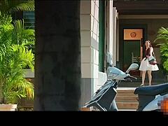 tamanna shows off in shorts, highlighting those legs nicely