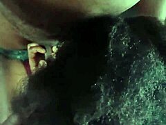 Petite black girl eagerly sucks and strokes her boyfriend's massive hard black cock in homemade play