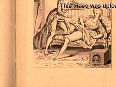 Vintage Erotic Illustration Shows Retro Antique Scenes with Sensual Details