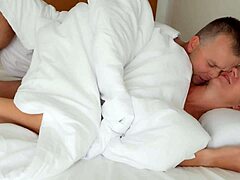 Amateur Married Couples Enjoy Romantic Morning Wake Up Together