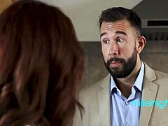 Why does the wife get suspicious while her husband pounds that tight Russian pussy doggystyle?