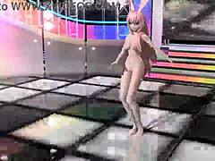 megurine luka in vocaloid project diva with full nude mod and bunny costume