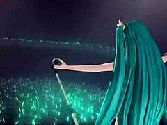Hatsune Miku appears in Project Diva with a unique nude mod featuring pregnancy and special effects
