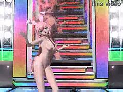 megurine luka in vocaloid project diva with full nude mod and bunny costume