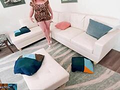 A crush on stepmom evolves into passionate missionary creampie sex with big tits milf spreading wide