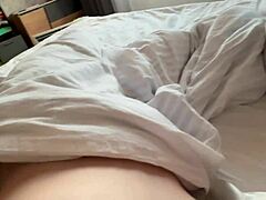 Curvy babe fingers her wet pussy in the morning before college. She moans loudly reaching orgasm in amateur POV video.