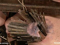 HUGE BOOBS lesbian gets extreme TORMENT with whipping and bondage in BDSM session.