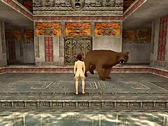 tomb raider randomness with nude public outdoor monster game bloopers and comic accidents. lara croft explores in funny unexpected mishaps.