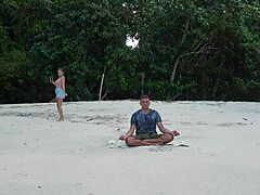 I suck a stranger's big dick on the beach