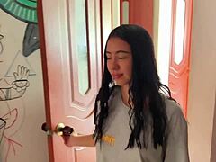 little latina princess with big tits gets fucked doggystyle and rides in reverse cowgirl passionately. she's bent over sensually in missionary too.