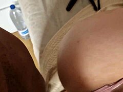 Brunette latina teen gets pounded in doggystyle anal creampie during outdoor pov massage