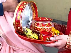 indian wife celebrates karva chauth in hindi video