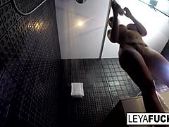 Leya Falcon Lathers Up in the Shower Solo. She Scrubs Away After Intense Blonde Masturbation and Fucking Session.