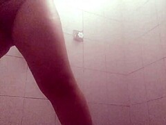 voyeur adventures catching chubby girl in shower cleaning cum from her pussy on hidden cam