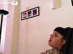 Oh man, this naughty babysitter is teasing with her thong and fingering herself wildly