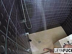 Leya Falcon Lathers Up in the Shower Solo. She Scrubs Away After Intense Blonde Masturbation and Fucking Session.