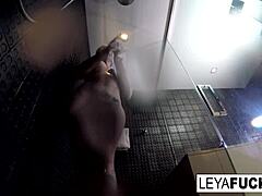 Leya Falcon Lathers Up in the Shower Solo. She Scrubs Away After Intense Blonde Masturbation and Fucking Session.