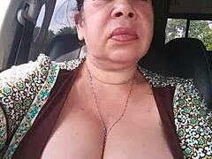 hey, check this out in the truck... look at my wet pussy up close 😏