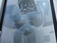 Blue girl sex with cumshot contrast