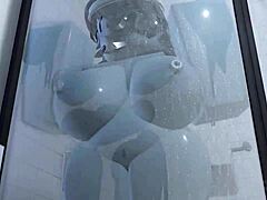 Blue girl sex with cumshot contrast