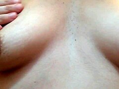 Her milky tits drip while she fingers her pussy and asshole deeply