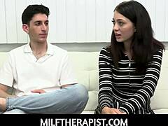 Milf therapist doctor Kenzie Love leads stepsiblings Corra Cox and Nick Strokes through an intense therapy session