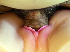 Thick Cock Slowly Penetrates Wet Pussy with Moans