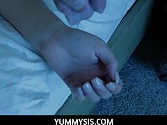 Yummysis - cute teen step sister april aniston plays games with step brother then they fuck at night in pov