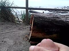 Playing on the beach with waves and sand around!