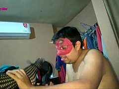 subtle lingerie high heels fishnet combo leading to footjob tease