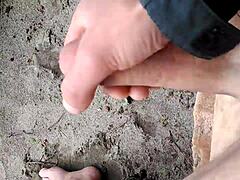 Playing on the beach with waves and sand around!