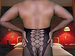 Try On Haul Featuring Full Body Stocking From Naked With Blue Masquerade And Collar In Sexy Room