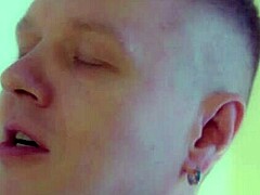 lecherous woman pegs her bound guy with strapon in rough femdom. then she swallows his cum after rimjob and assplay