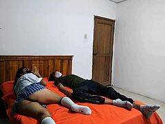 Cute Horny Cousin Student Masturbates Her Wet Pussy Alone in Her Room