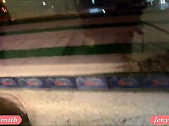 Woman Undressing In Panties And Stockings At Movie Theatre Stairways While Flashing Upskirt And Getting Caught