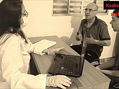 Doctor grabs young guy's dick during consultation and it leads to wife fucking husband cuckold action