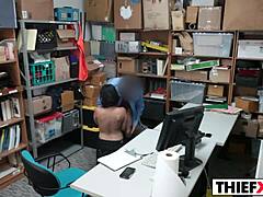 i catch this sweety thief in the garage and punish her hard with office discipline to focus on school