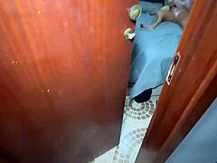 Watching Stepdaughter Apply Cream After Bath In See-Through Outfit