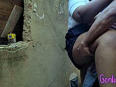 Brazilian student caught smoking gets anal assfucking creampie from stepdad in lingerie