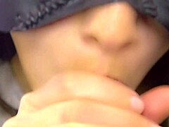 japanese hot step sister gives blowjob and gets facial cumshot